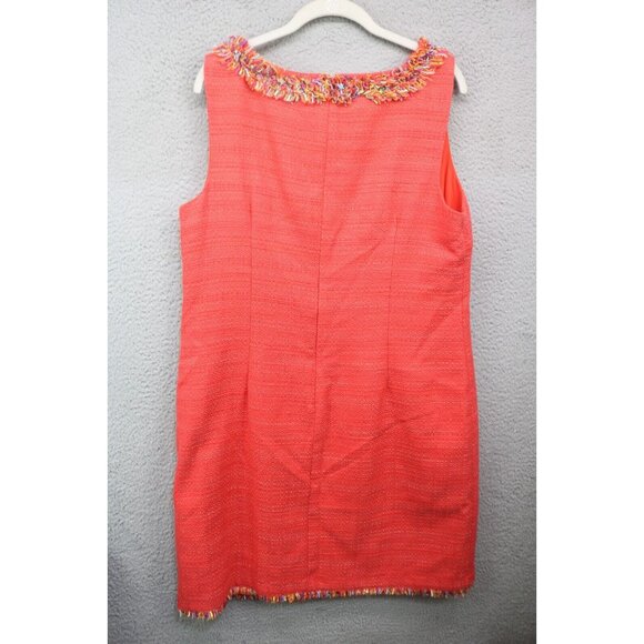 Talbots Orange Clay Tweed Sleeveless Dress-Size 16-Pockets-Lined-Office - Picture 9 of 12